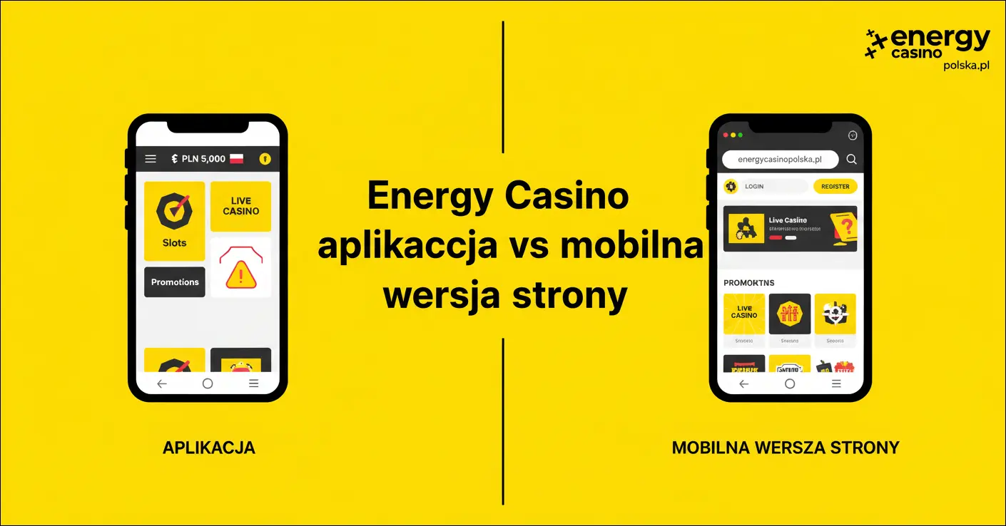 Energy Casino aplikacja vs mobilna wersja strony